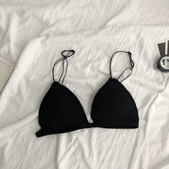 French Style Women Bra Thin Belt Bralette Girls Triangle Cup Underwear Bras
