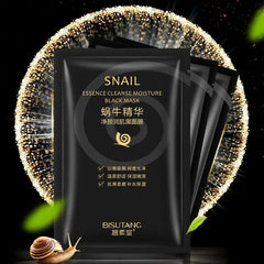 10pcs Snail Essence Black Facial Masks Face Sheet Mask Skincare Moisturizing Cleaning Pore Oil Control Skin Care Face Masks