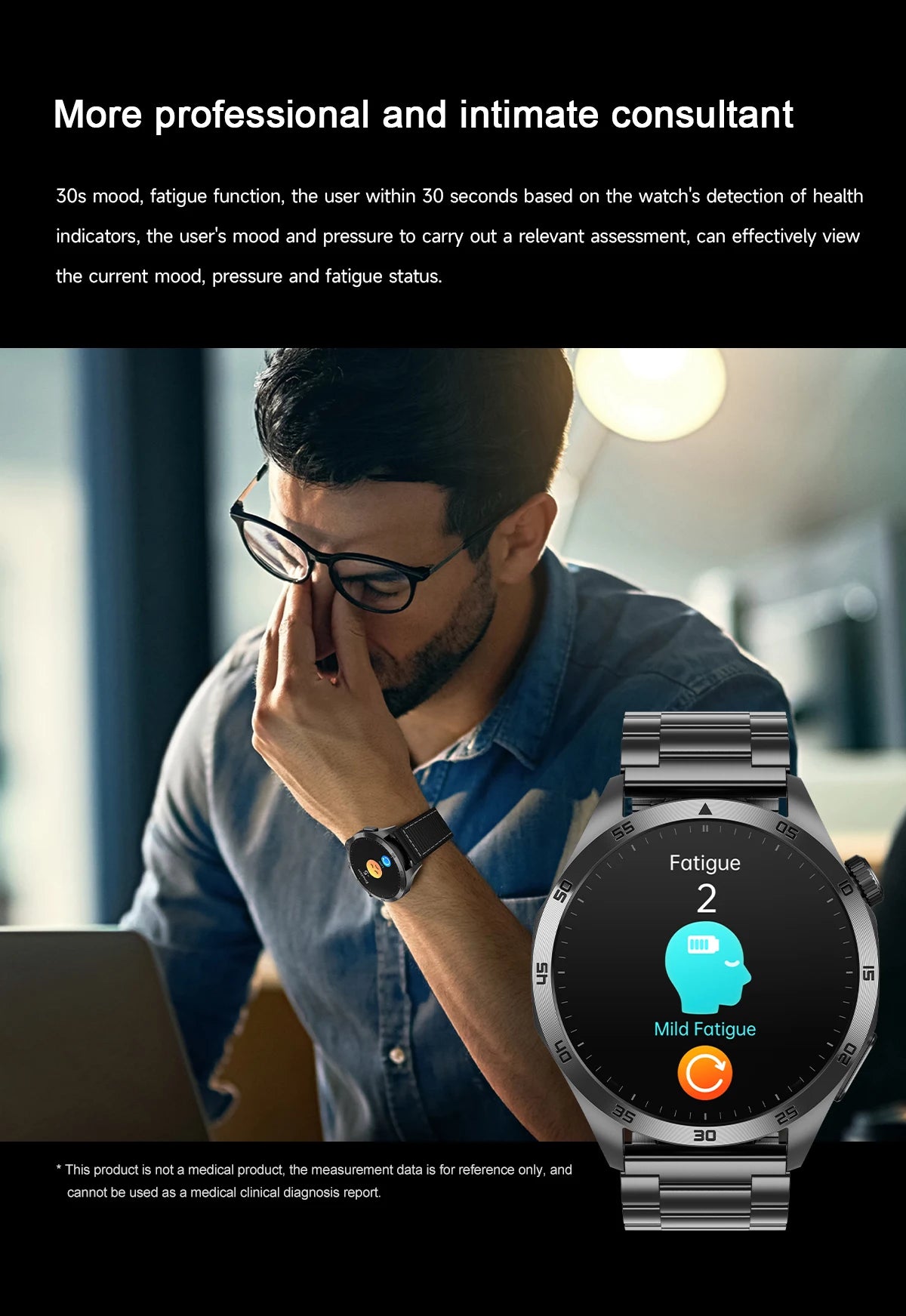 GUHUAVMI NEW Fashion Health Expert Laser iagnosis Smart Watch Men ECG+PPG Three highs  Blood Pressure Heart Rate HD Call Watches