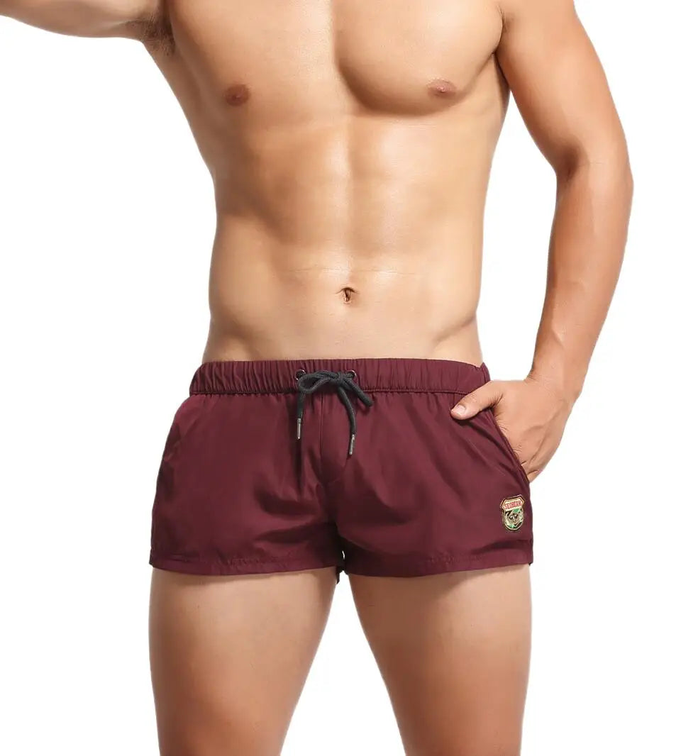 SEOBEAN Men's Summer Beach Shorts Swimwear Trunks Board Short Pants Male Gym Shorts Swim Surf Fitness Quick Dry Shorts