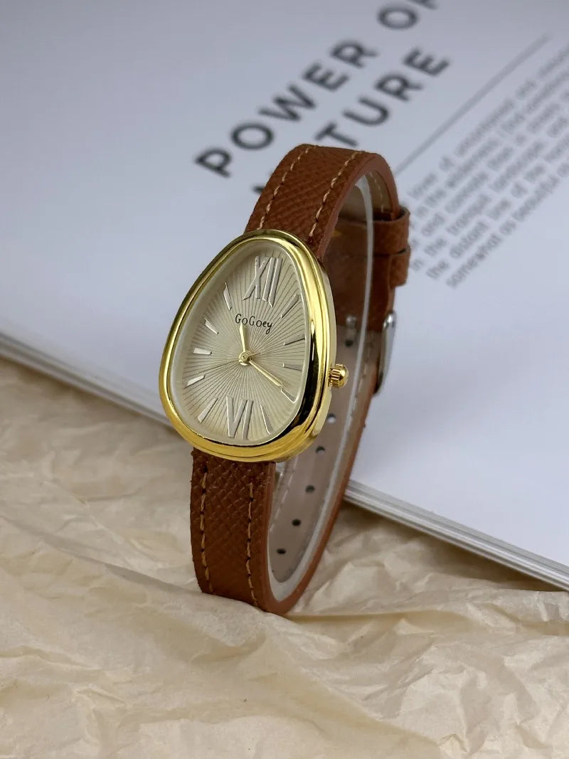 Famous Brand Women Quartz Watch Luxury Gift Ladies Snake Head Female Watch Fashion Red Leather Strap Wristwatch Dropshipping