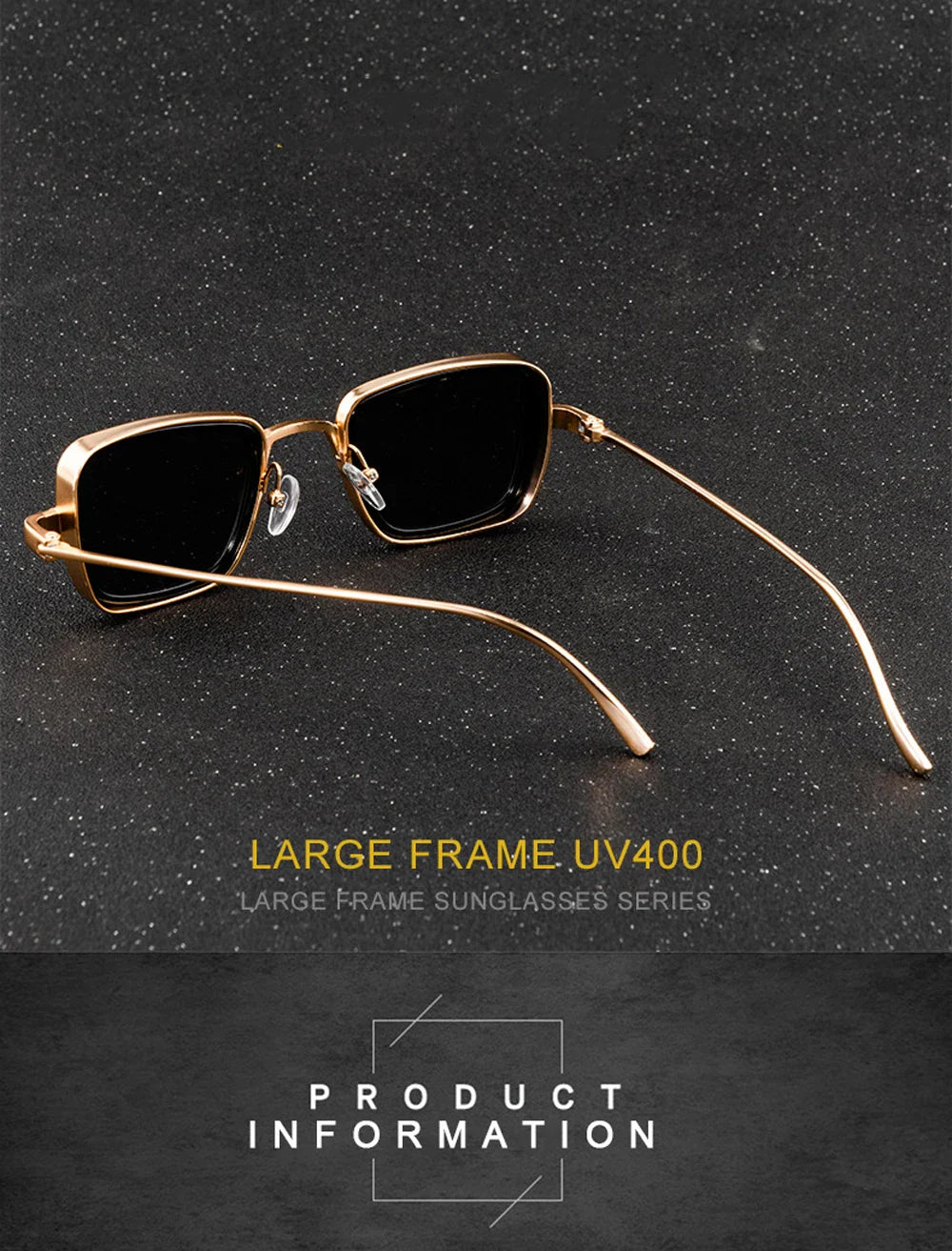 Stylish Retro Brand Shades Men Women Sun Glasses UV400 Square Vintage Metal Steampunk Sunglasses