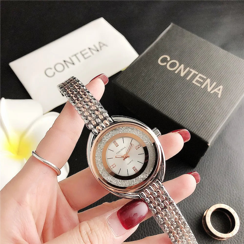 New Watch For Women High-End Luxury Stainless Steel Rhinestone Dial Wristwatch Water Resistant Woman Accesories Gifts for Women