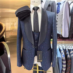 Blazers Jacket Pants Vest / Men Suit Business Wedding Fashion Host Clothes Slim Fit Coat