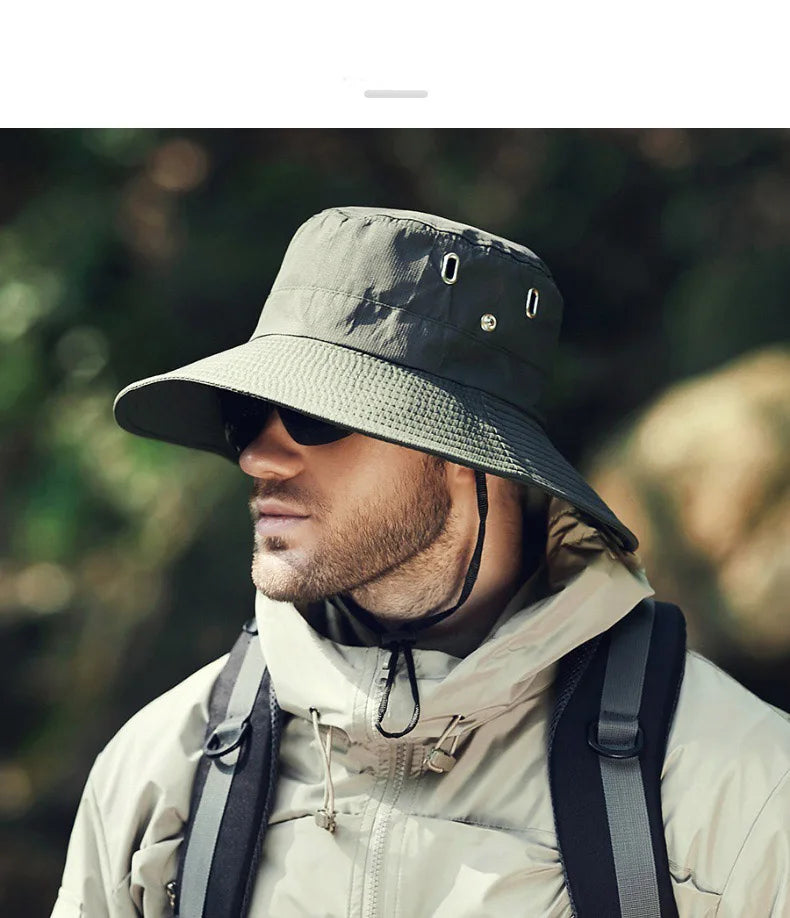 Men's Sunshade Large Eaves Sun Hat Riding Hiking Fishing Outdoor fisherman's Cap