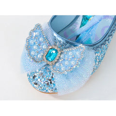 Shiny Frozen Princess Elsa Shoes for Girls High Heels Shoe Kids Baby Shoes