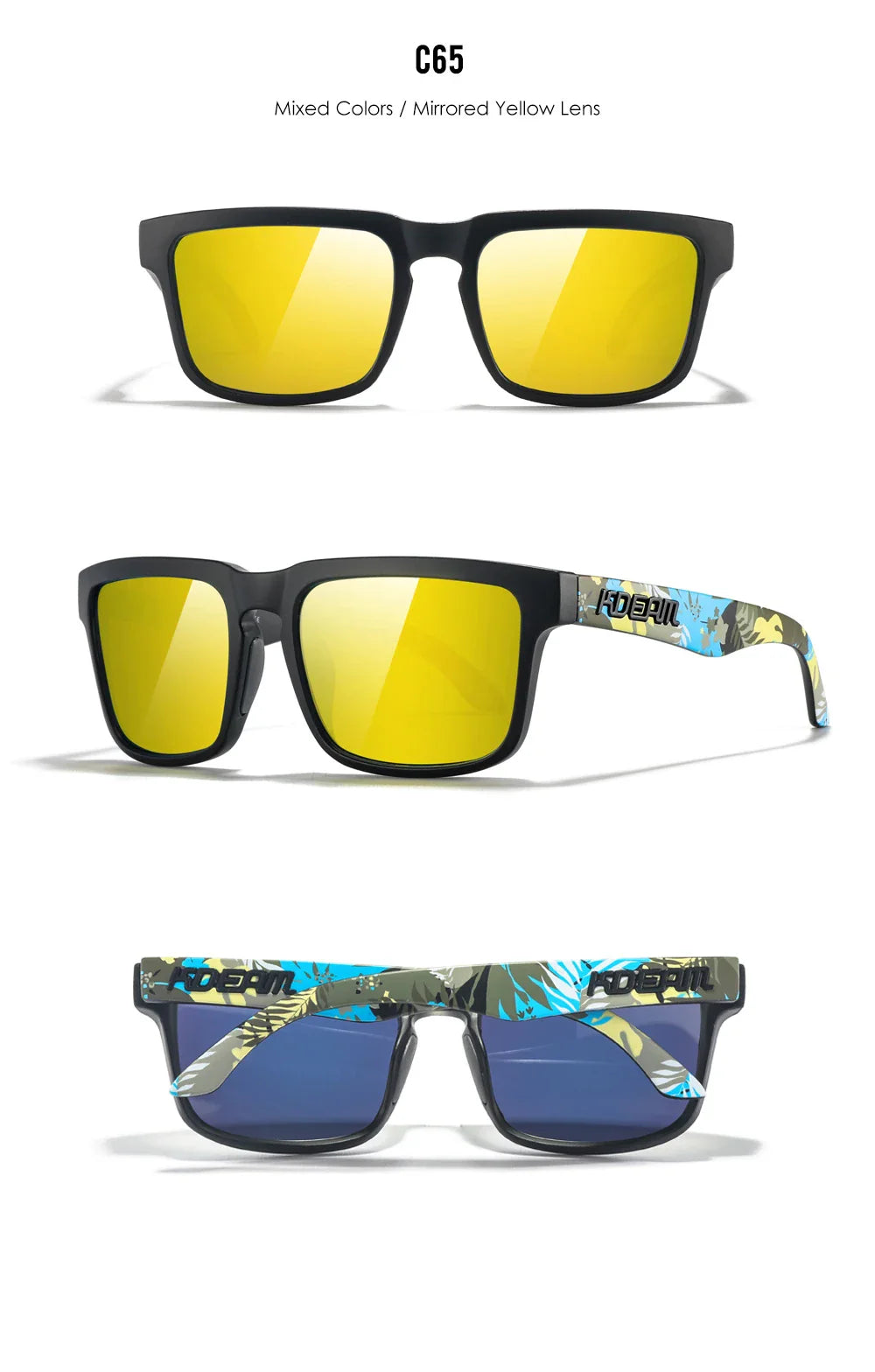 KDEAM Unisex Square Sunglasses Polarized Coated Lens Suitable For Driving Fishing Sunglasses Anti-Blue Light Computer Eyeglasses
