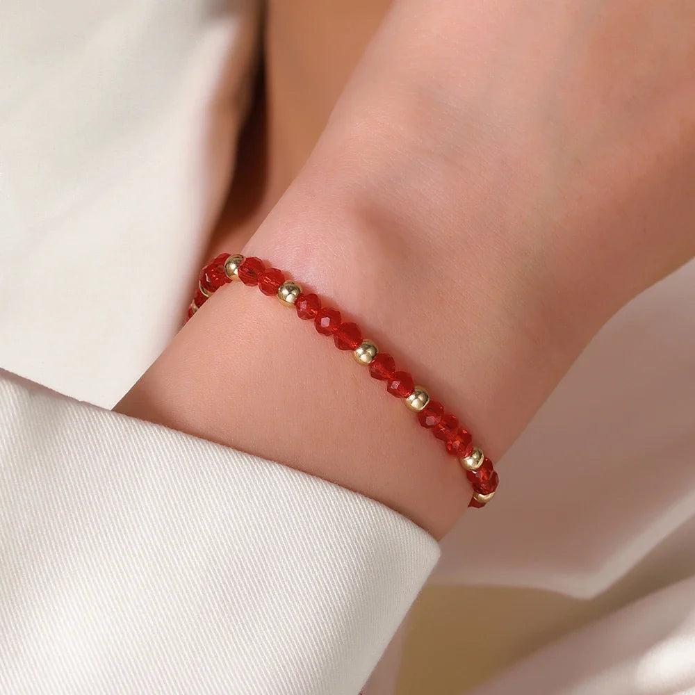 Fashion Boho Adjustable Jewelry Braiding Strap Bracelet Black Crystal Stone Beaded Bracelet For Women Accessory Jewelry