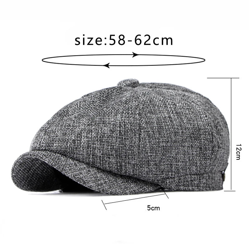 Retro Newsboy Caps Men British Painters Hats Spring and Summer Berets Herringbone Flat Cap Hip Hop Berets