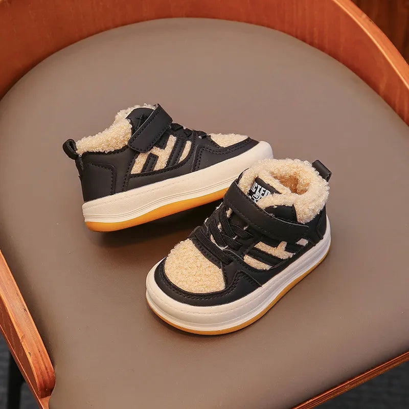 Girls Cotton Shoes Children Plush Thickened Anti-skid Shoes Boys Warm Sports Shoes