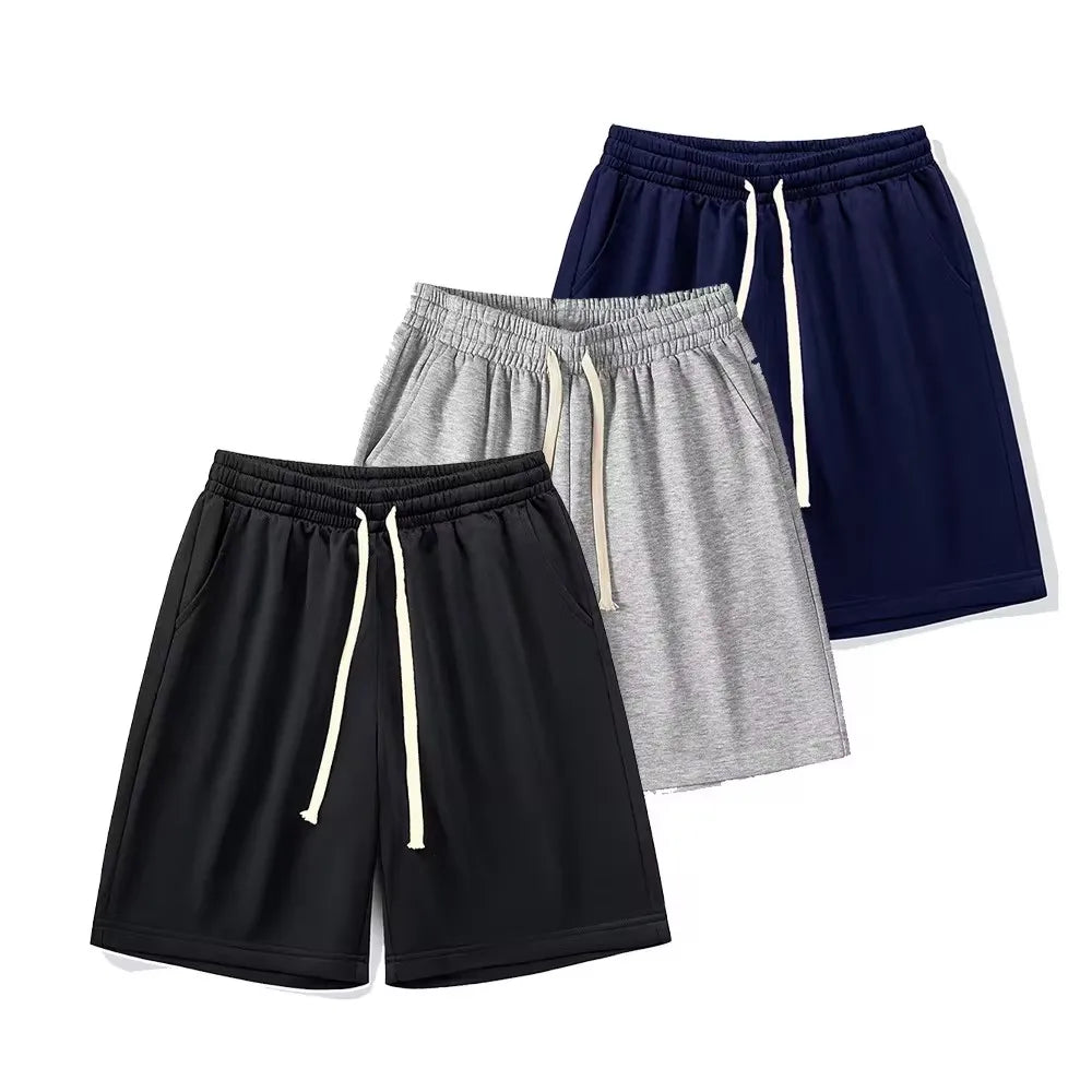 European shorts for men plus size for middle-aged and young loose and versatile five quarter pants breathable beach pants studen