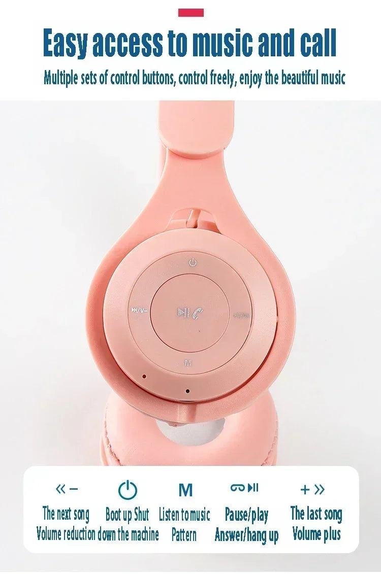 Macarone Wireless Bluetooth Headphones With Microphone Sound Insulation Gaming Earphone Hifi Bass Earbuds Blutooth5.3 Hedset