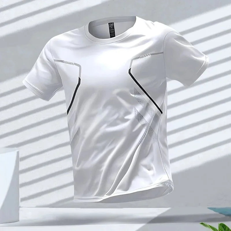 2025 Men's fashion top T-shirt, skin-friendly, breathable, highly elastic, quick-drying
