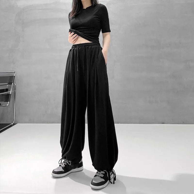 Women's Baggy Harem Pants Summer Casual Drawstring Joggers Sweatpants