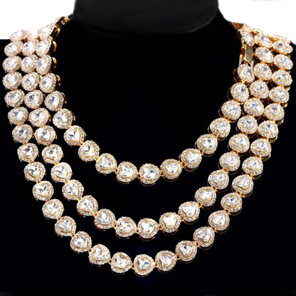 Women Luxury Prong Cuban Link Chain Necklace Bling Iced Out Crystal Zircon