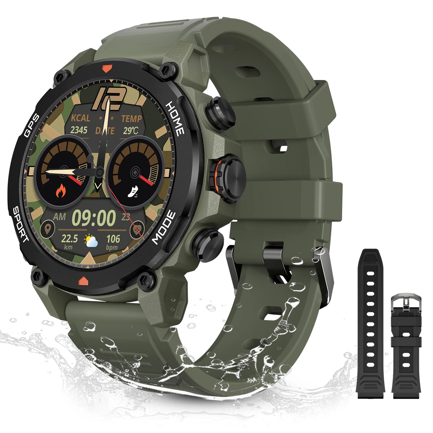 2025 Men's Smart Watch 1.43'' AMOLED GPS 150+ Sports Tracker 5ATM Swimming Health Monitor BT Call For Android iOS Smartwatches