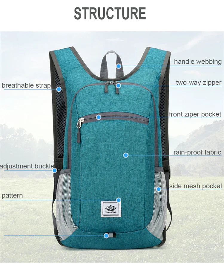 Portable Foldable Backpack,Men Women Ultralight Folding Bag,Outdoor Climbing Cycling Hiking  Knapsack Travel Daypack