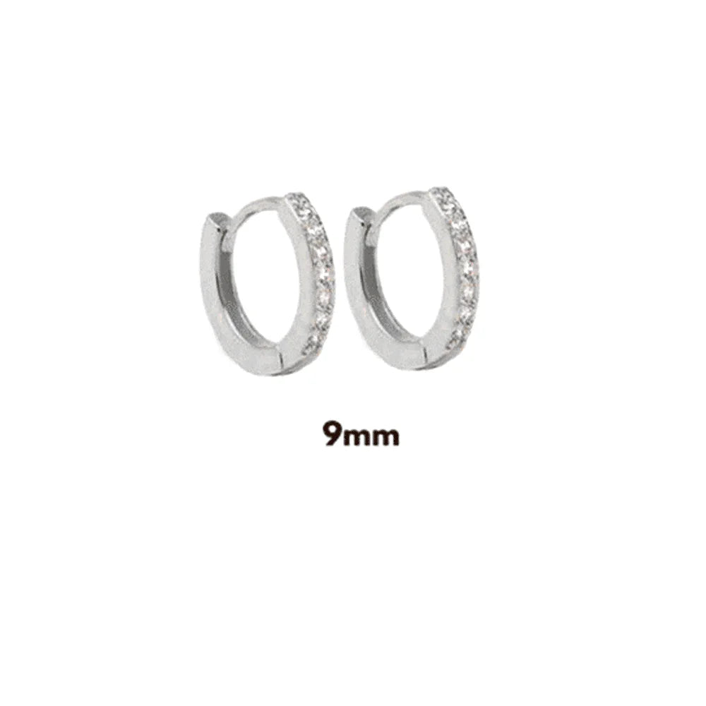 ANDYWEN 925 Sterling Silver Gold Zircon CZ 5mm 6mm 7mm 8mm To 13mm Huggies Hoops Piercing Pendiente Clips Luxury Fine Jewelry