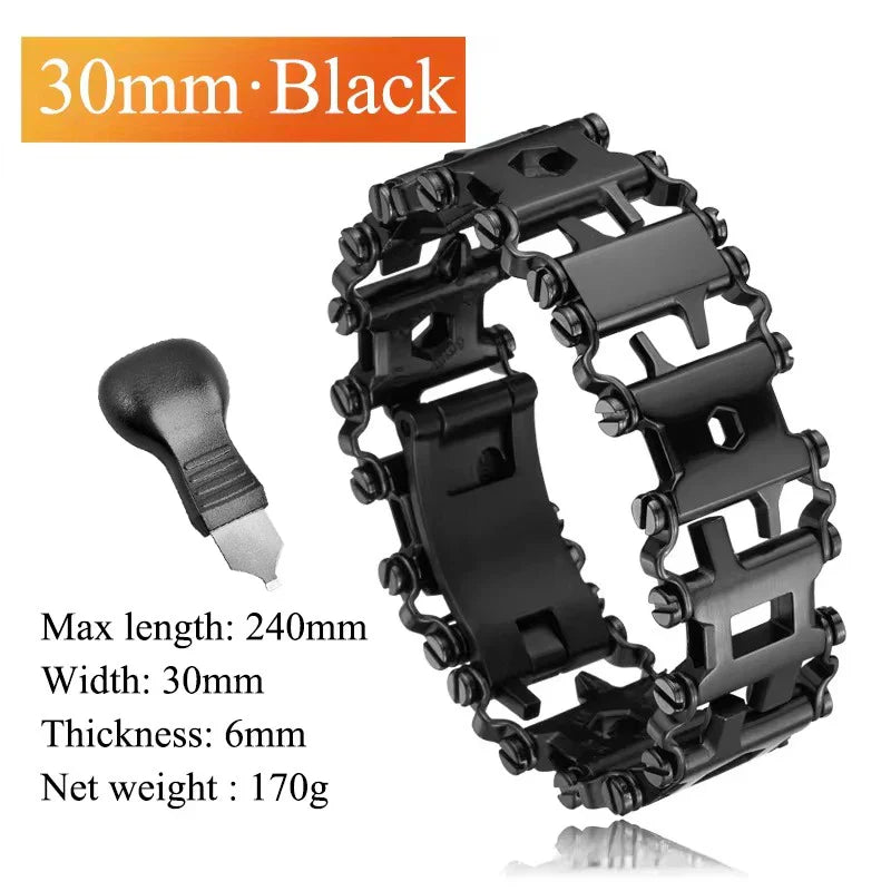 Multifunctional Bracelet Stainless Steel Men's Outdoor Tool Bracelet 29 in 1 Bracelet European and American Couple Watch Strap