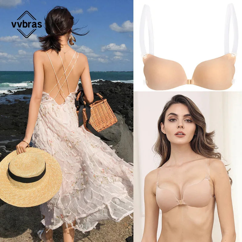 Nipple Cover Invisible Bra Push Up Silicone Bra for Wedding Sticky Reusable