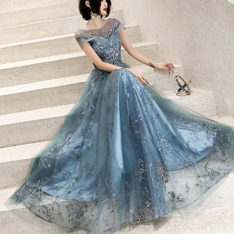Homecoming Dresses: One-shoulder Evening Dresses Boat Neck Appliques