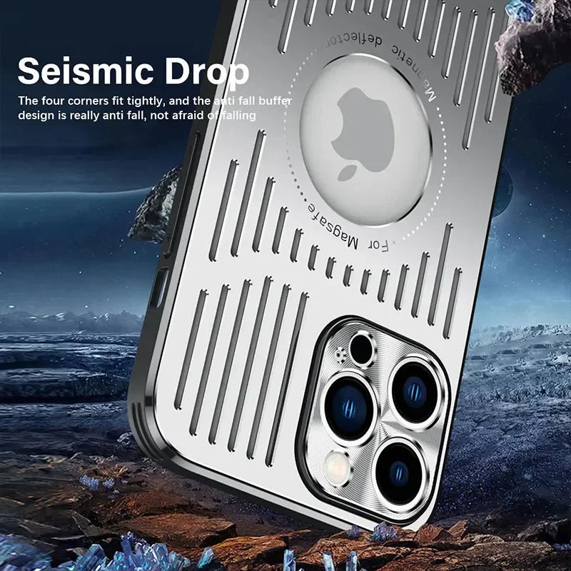 Better Heat Dissipation Aluminum Metal Phone Case For iPhone 17 16 15 14 13 12 Pro Max Back Cover