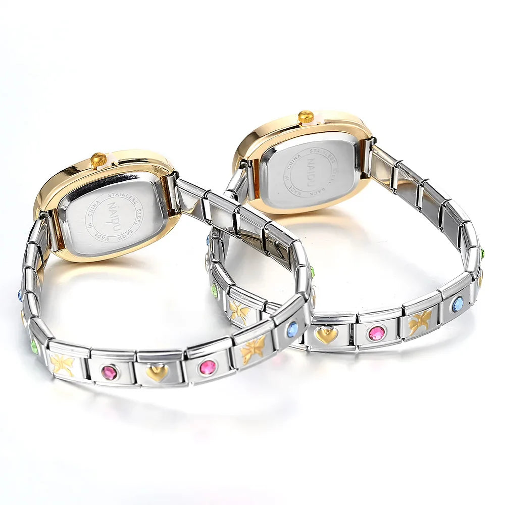 URING Fashion New Niche Watch Female Style Female Student Ellipse Quartz Watch Stainless Steel Strap Width 9mm Everyday Gifts