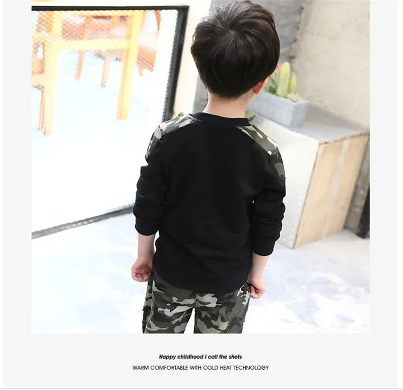 Kids Sport Clothing Sets Boys Tracksuit Autumn Camouflage Children Tops Pants 2Pcs Kit Outfit Teenager Boys Camouflage Tracksuit