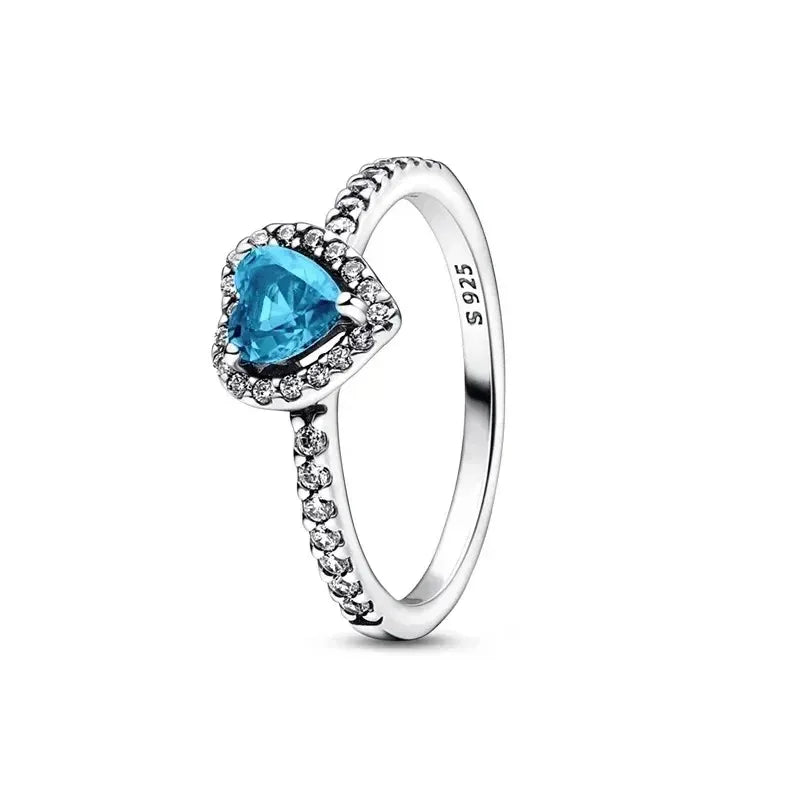 Hot selling 925 sterling silver ring, exquisite luxury, adjustable charm, square circular heart-shaped ring women's jewelry gift