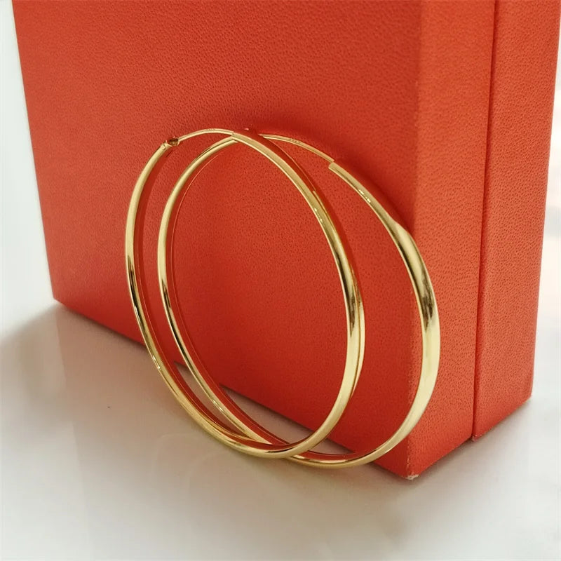 Senlissi - 925 Sterling Silver Hoop Earrings For Women 18K Gold Plated Jewelry Dazzling Women's Hoops Earrings Christmas Gifts