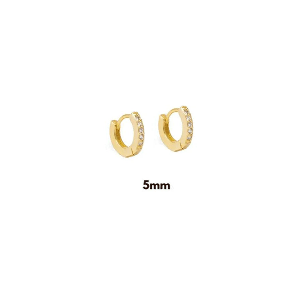 ANDYWEN 925 Sterling Silver Gold Zircon CZ 5mm 6mm 7mm 8mm To 13mm Huggies Hoops Piercing Pendiente Clips Luxury Fine Jewelry