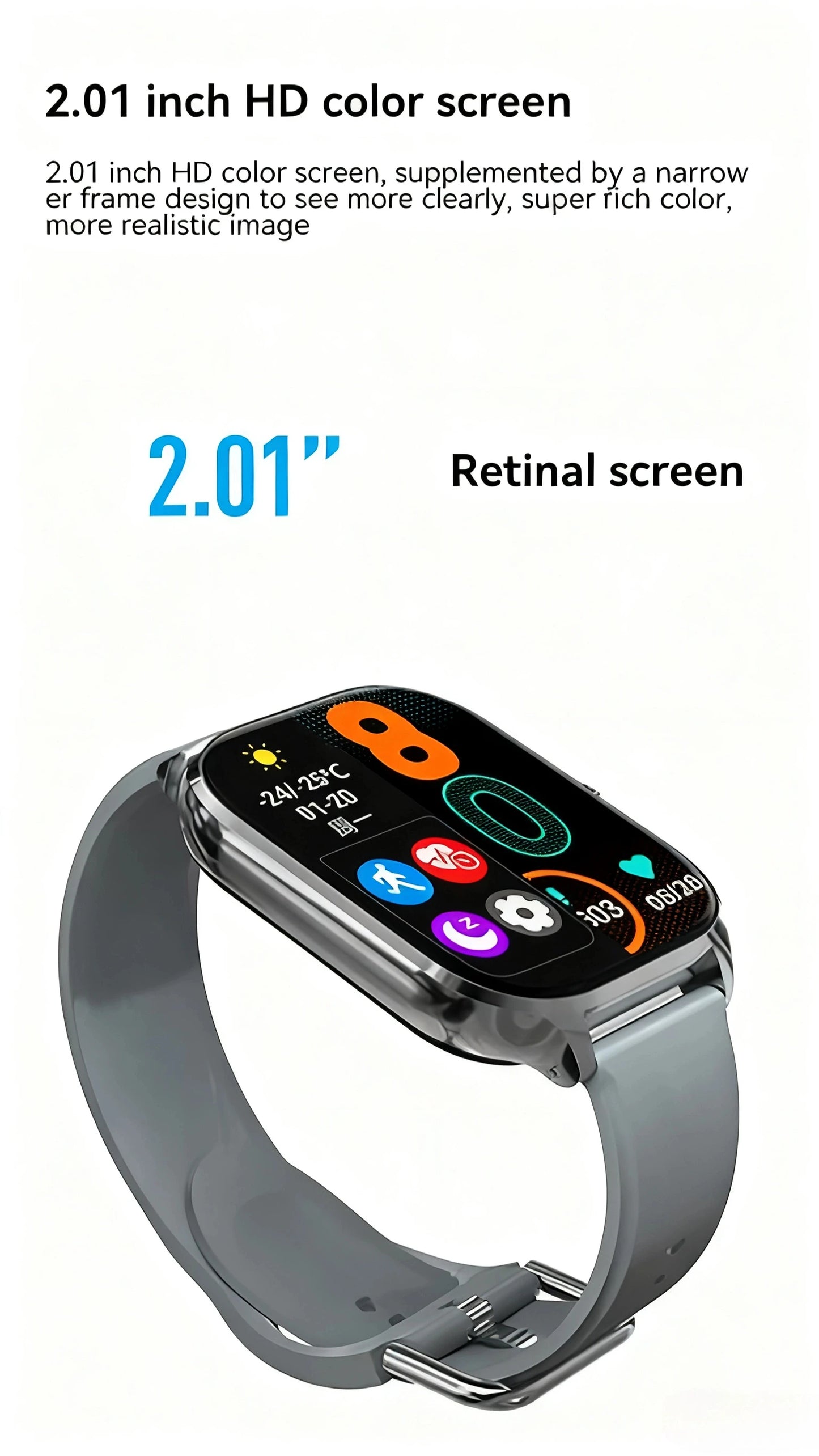 PHONEPACE  C20 Smartwatch 1.77-inch HD Display Bluetooth Call Message Alert Sports Mode Smartwatch For Men Women