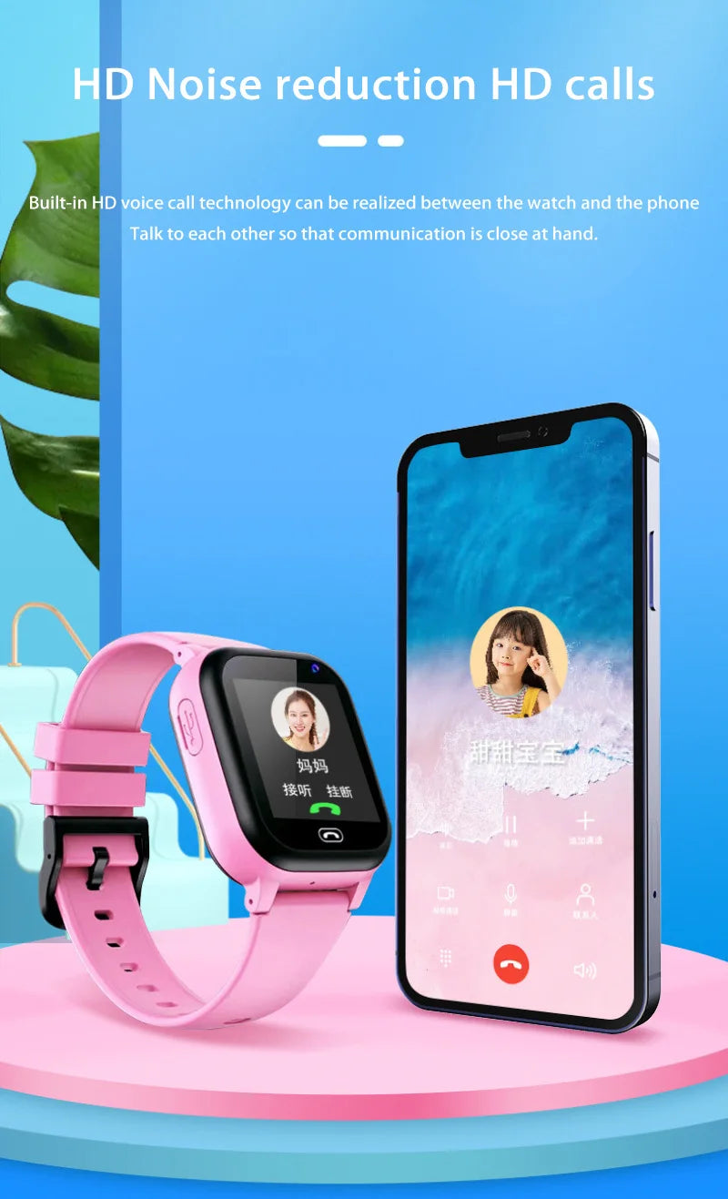 Lenovo Smart Watch Kids 4G Sim Card 2G Internet SOS Tracker Call Phone Voice Chat Photo Children Smartwatch Camera Boy Girl Gift