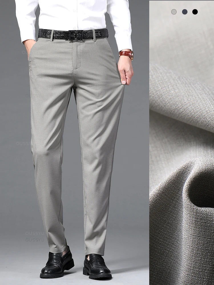 Luxury Smooth Soft Business Suit Formal Pants Men