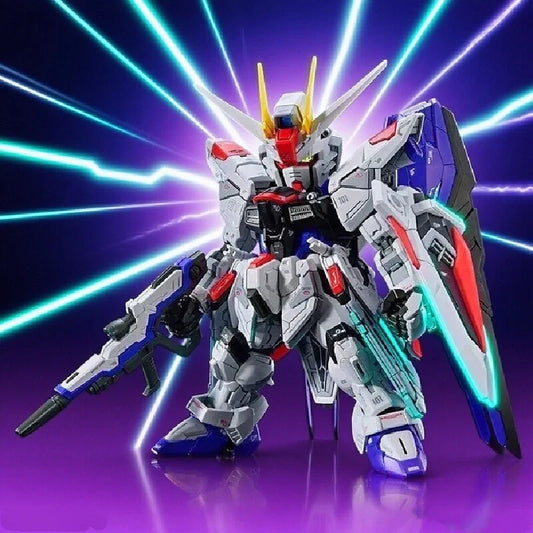 In Stock MGSD ZGMF-X10A Q-Version Assembly Model Kit  Action Figure Exquisite Desktop Decorations Kids Educational Toys Collect
