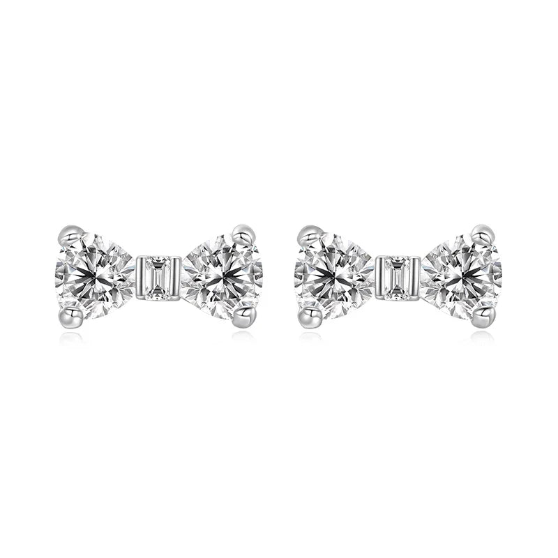 WOSTU 925 Sterling Silver Animals Cute Paws Rainbow Stud Earrings For Women Heart Oval Flower Zircon Crab Ear Studs Jewelry Gift