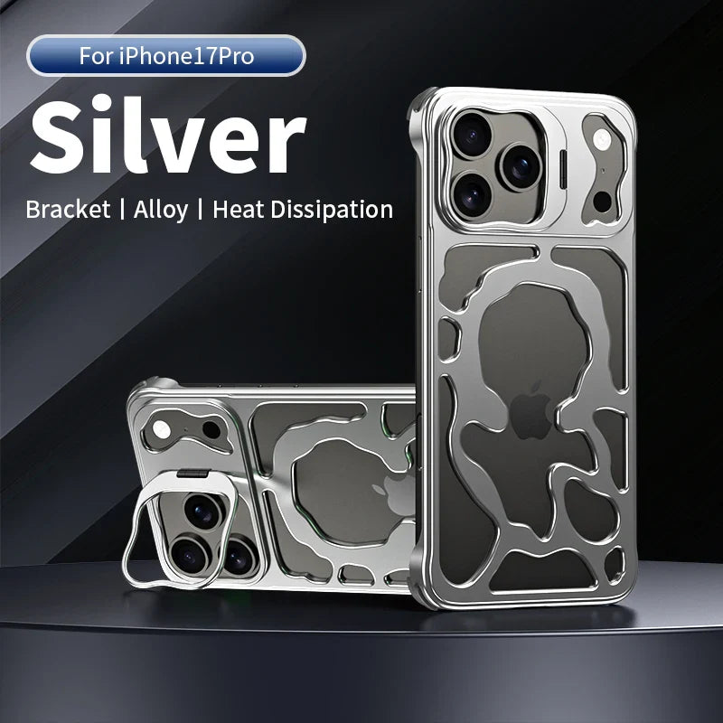 Metal Hollow Magnetic Phone Case,For IPhone 17 Pro Max iPhone Air Protective Case, Breathable And Heat Dissipating Metal Bracket