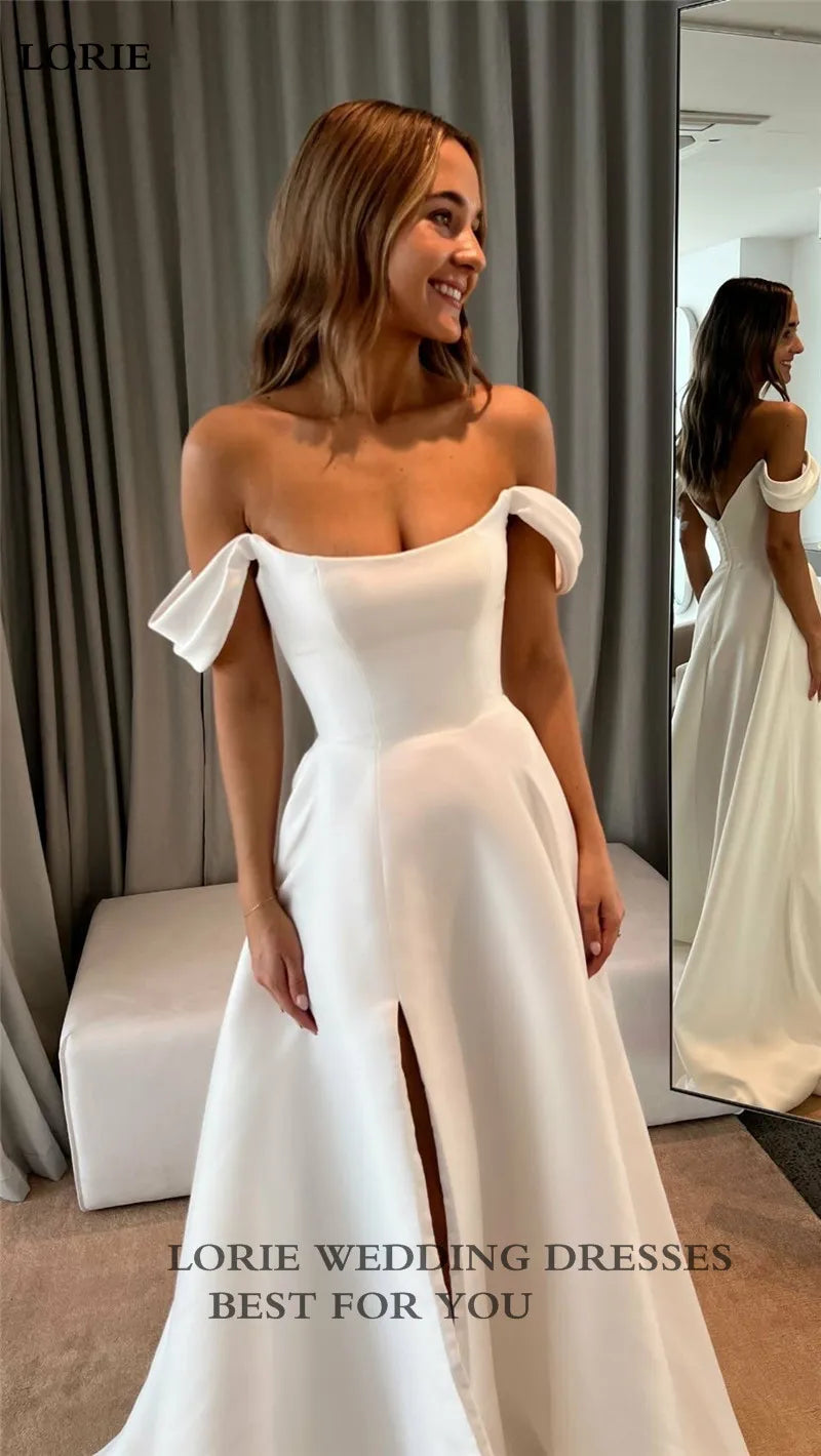 White Bridesmaid Dresses: A Line Wedding Dresses Sleeveless Off The Shoulder