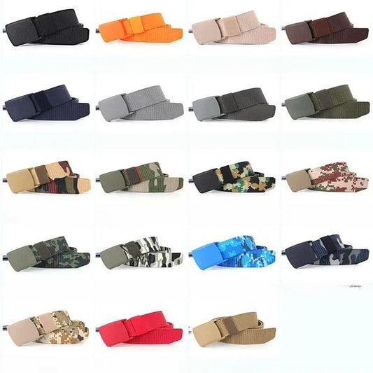 3.8X110cm High Quality Automatic Buckle Nylon Men Belt Outdoor Hunting Multifunctional Tactical Canvas Camouflage Belt for Women