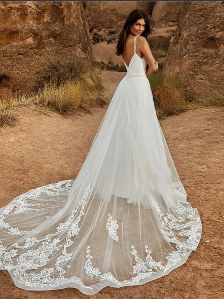 White Bridesmaid Dresses: Wedding Jumpsuit With Detachable Skirt Two Pieces