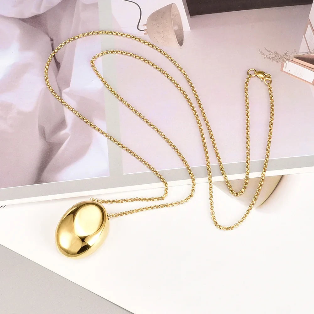 L248 Factory wholesale water drop geometric ins style individual minimalist light luxury sweater chain necklace available for co
