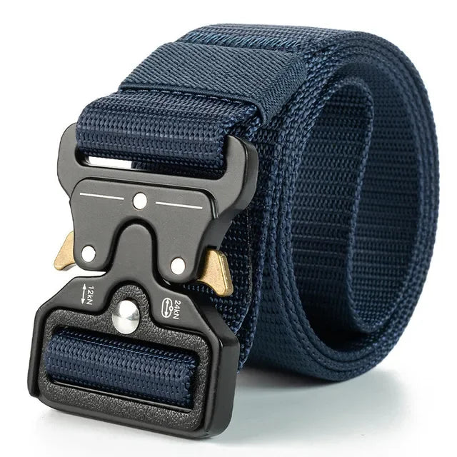 Tactical Belt Men's Elastic Webbing - Military Nylon Stretch Breathable Waistband for Outdoor Training Pants