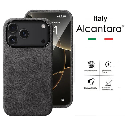 100% Italian Alcantara Magnetic Case for iPhone 17 Pro Max Air Luxury Magsafe Cover Leather Phone Cases for iPhone 17Pro 17Air