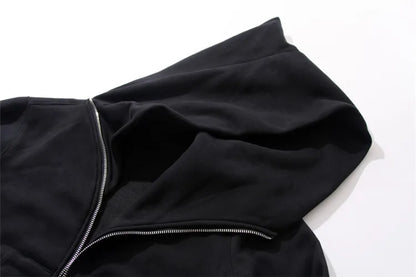 New Hoodies Men zipper Cardigan harajuku black sweatshirts hip hop swag style skateboard streetwear Cloak Hooded jacket coat