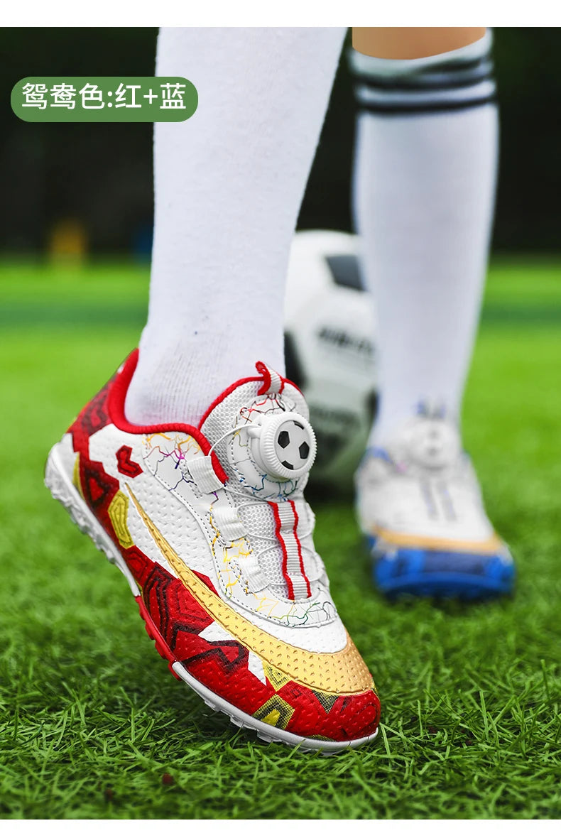 Football Boots Society Futsal TF Pink Soccer Tennis Shoes Sports