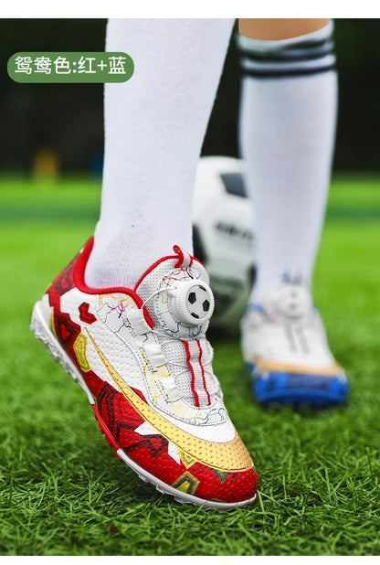 Football Boots Society Futsal TF Pink Soccer Tennis Shoes Sports