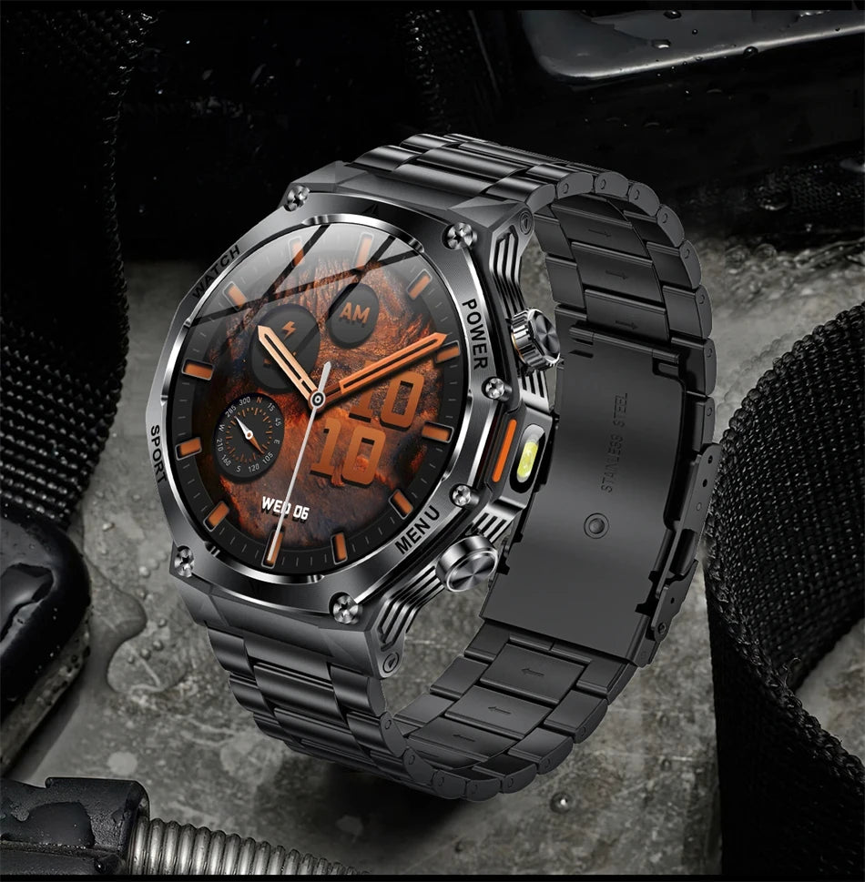 Rugged Outdoor Sports AK82 Smartwatch 1.85" HD Touchscreen 800mAh Long Battery Life Fitness Tracker Calorie Distance Smart Watch