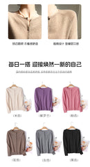 Women 100% Wool Cardigans Sweater Solid Casual Warm Outerwear