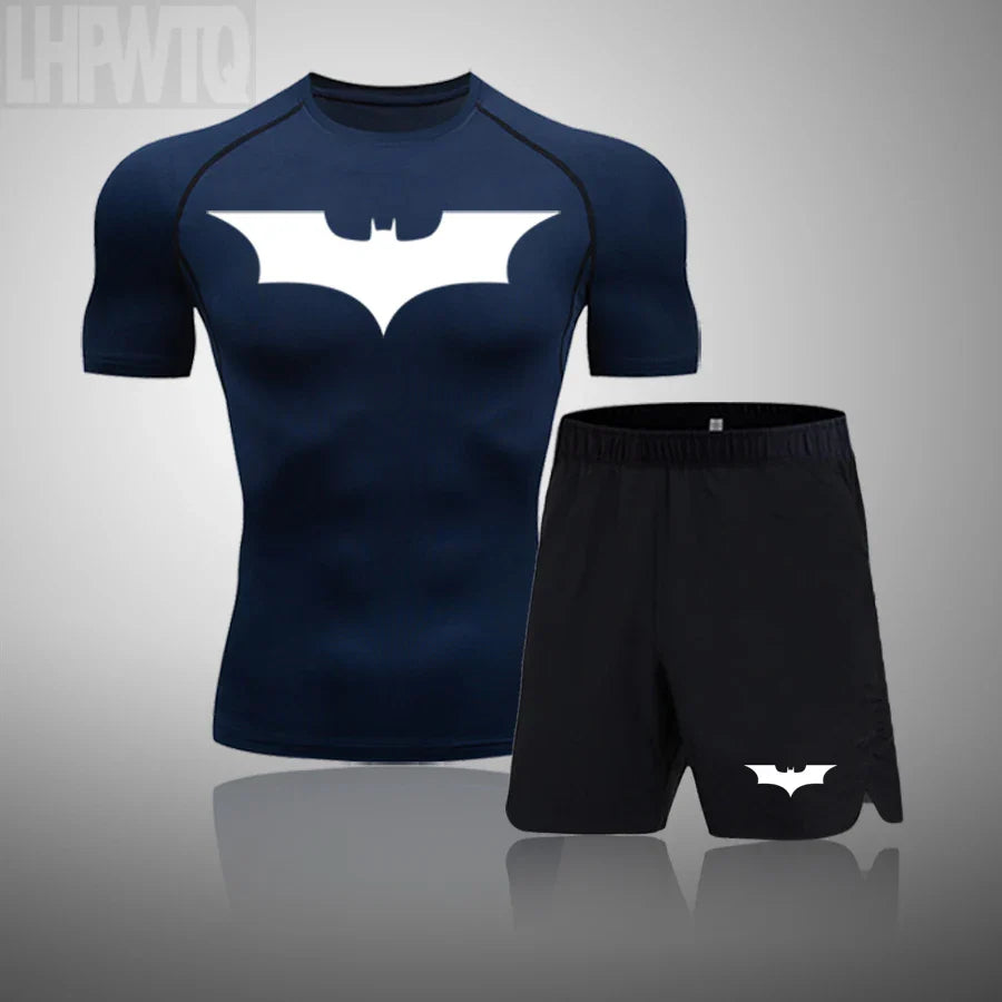 2024 Men's Running Fitness Sportswear Athletic T-Shirt Training Gym Clothes Sports Suits Workout Jogging Rashguard Men's Kit