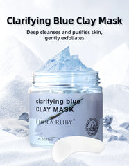 Facial Mask-Moisturizing Mud Film Skin Care Face Masks Skincare Deep Cleansing Face Mask Clarifying Blue Clay Mask 4 FL.OZ/120G